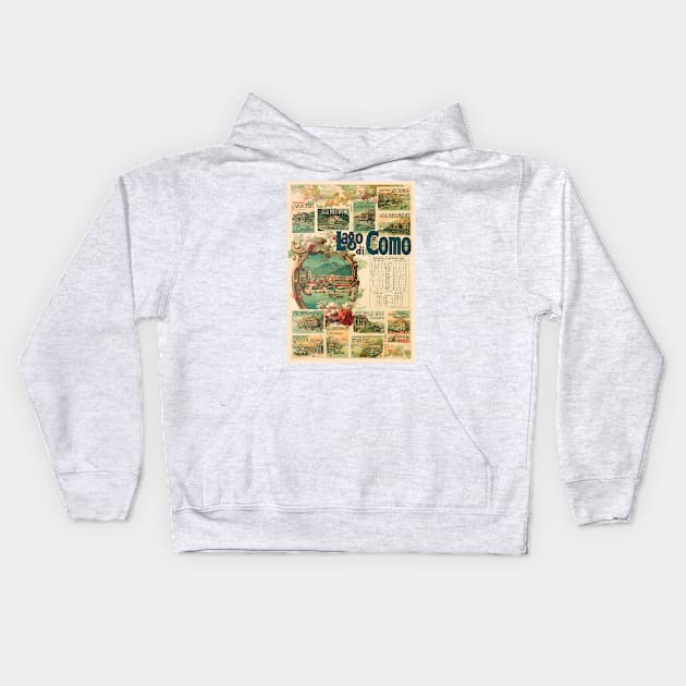 Lago di Como Italy Vintage Poster 1893 Kids Hoodie by vintagetreasure